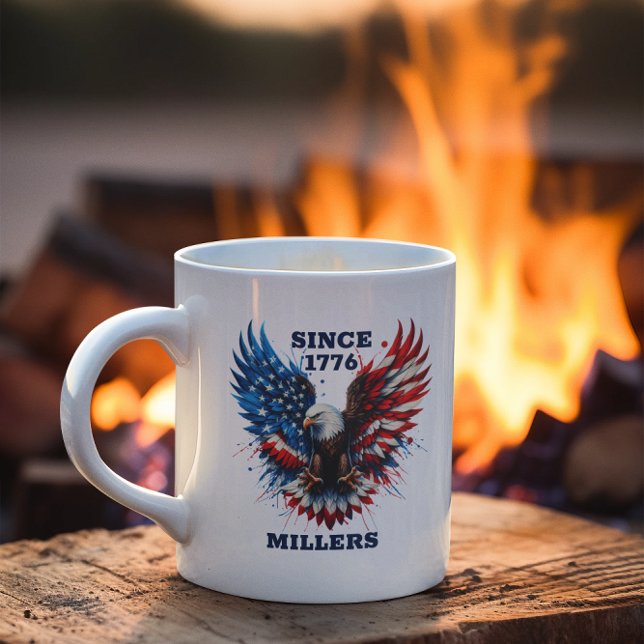 Personlig Patriotic Färg America Bold Eagle Kaffemugg (Skapare uppladdad)