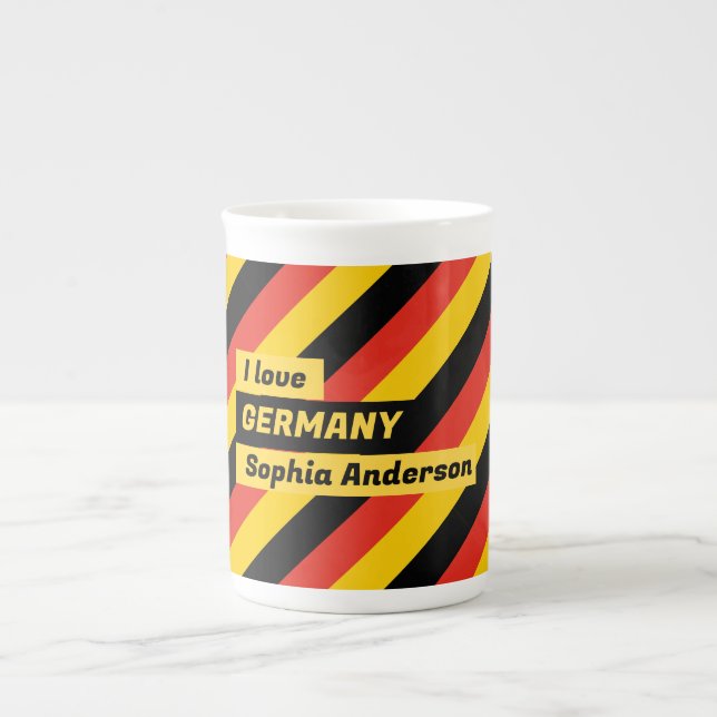 Personlig Patriotic German Flagga Benporslin Mugg (Framsidan)