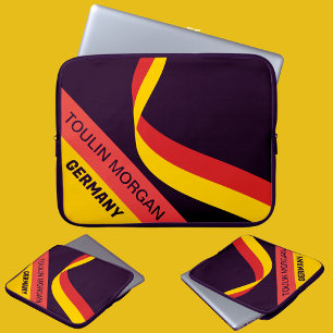 Personlig Patriotic German Flagga Laptop Fodral