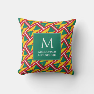 Personlig Patriotic GRENADA FLAGGA Monogram Kudde