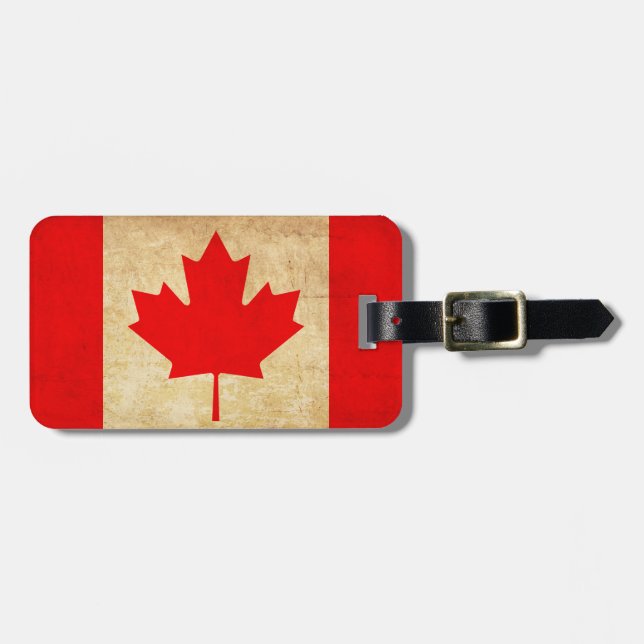 Personlig Patriotic National Flagga of CANADA Bagagebricka (Horisontell Framsida)
