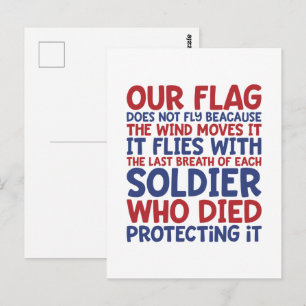 Personlig Patriotic Soldier Quote Postcard Vykort