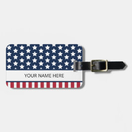 Personlig Patriotic USA American Flagga Bagagebricka