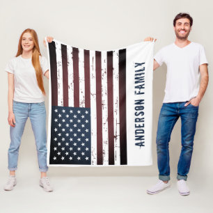 Personlig Patriotic USA American Flagga Fleecefilt