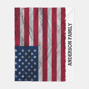 Personlig Patriotic USA American Flagga Fleecefilt