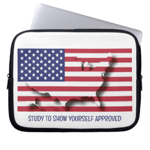 Personlig Patriotic USA AMERICAN Flagga Laptop Fodral