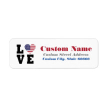 Personlig Patriotic USA flagga Returadress
