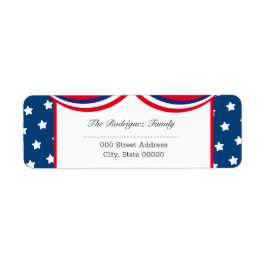 Personlig Patriotic USA Returadress Etikett