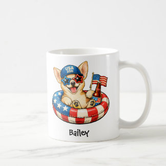 Personlig patriotisk 4:e juli Chihuahua Kaffemugg