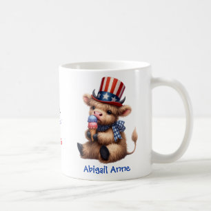 Personlig Patriotisk Baby Highland Ko Fika Kaffemugg