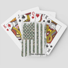 Personlig patriotisk familjenamn amerikansk flagga casinokort
