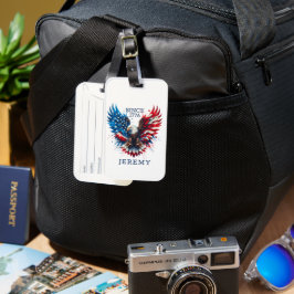 Personlig patriotisk färg Amerikansk djärv örn Bagagebricka
