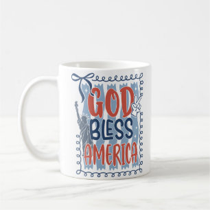 Personlig patriotisk Gud välsigne Amerika Kaffemugg