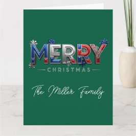 Personlig Patriotisk Jul för Familjen Kort