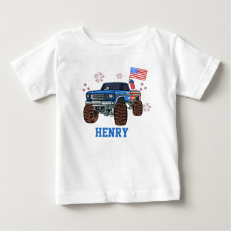 Personlig patriotisk monstertruck barntröja t shirt