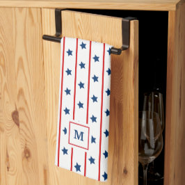 Personlig patriotisk stars och stripes mönster kökshandduk