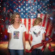 Personlig patriotisk t-shirt för kvinnliga veteran