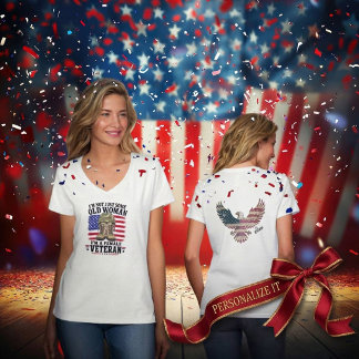 Personlig patriotisk t-shirt för kvinnliga veteran