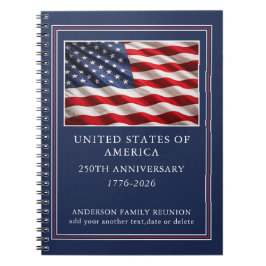 Personlig patriotisk USA 250-årsjubileum Anteckningsbok