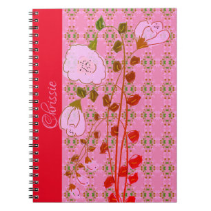 Personlig Pattern bärbar dator i Rosa och rött Anteckningsbok
