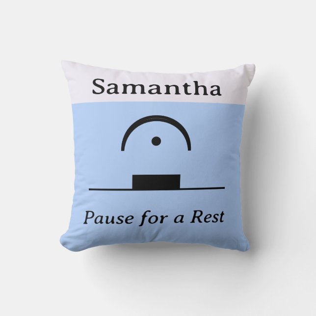 Personlig Pause Rest Musical Humor Music Blue Kudde (Framsida)