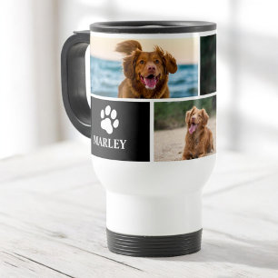 Personlig Paw Hundälskare Foto Collage Husdjur Resemugg