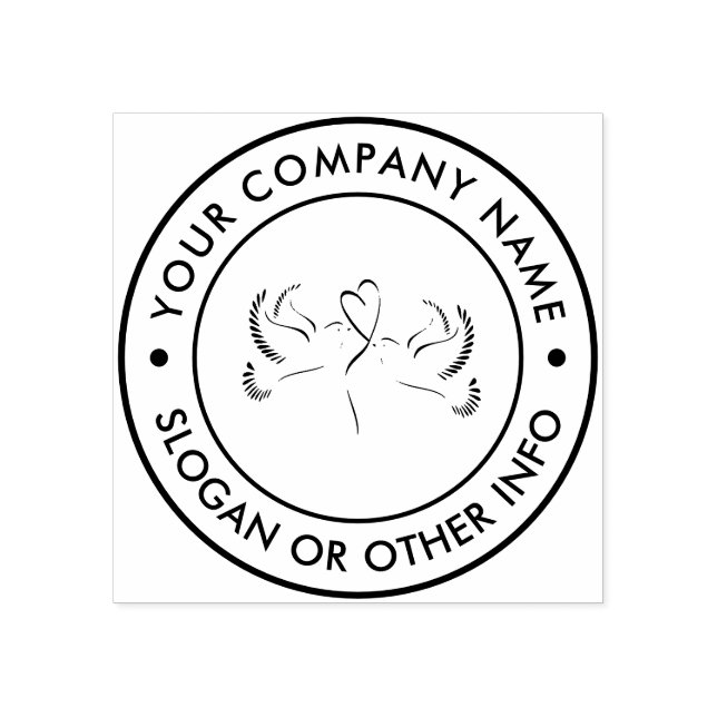 Personlig Peace Dove Round Returadress Stämpel (Tryck)