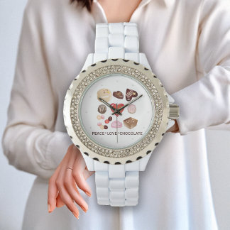 Personlig Peace Kärlek Chocolate Candy Heart Armbandsur