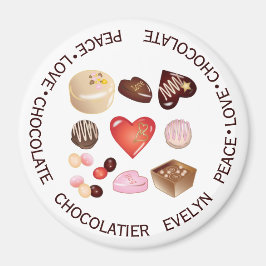 Personlig Peace Kärlek Chocolate Candy Heart Magnet