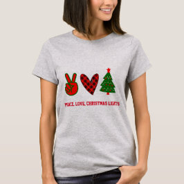 Personlig Peace Kärlek, jul, Ljus Red Grönt T Shirt