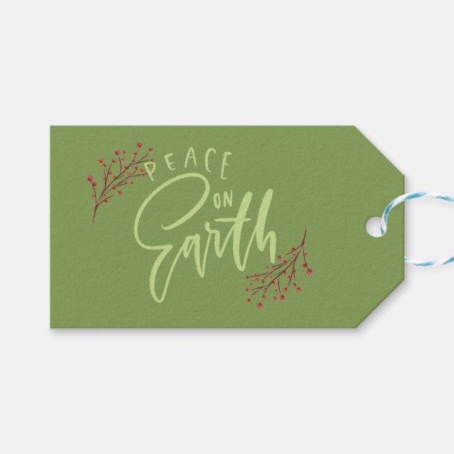 Personlig Peace on Earth Helgdag Presentetikett (Framsidan (Horisontell))