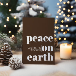 Personlig Peace on Earth Jul - minimalist Julkort