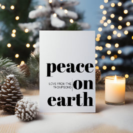 Personlig Peace on Earth Jul - minimalist Julkort