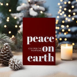 Personlig Peace on Earth Jul - minimalist Julkort