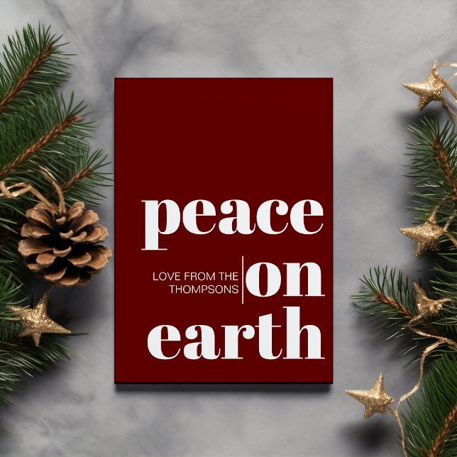 Personlig Peace on Earth Jul - minimalist Julkort (Skapare uppladdad)
