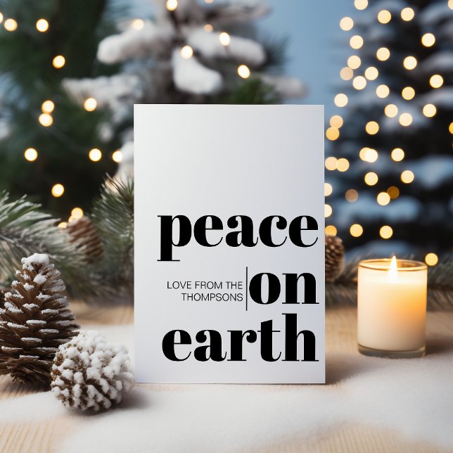 Personlig Peace on Earth Jul - minimalist Julkort (Skapare uppladdad)