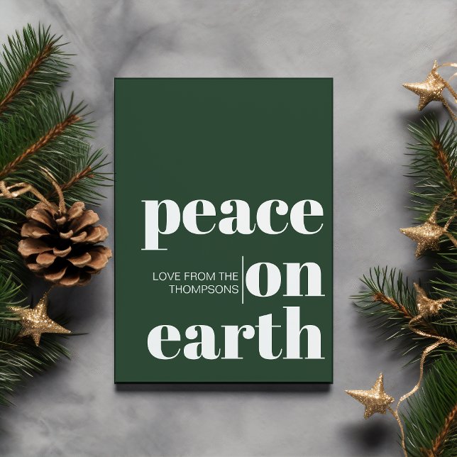 Personlig Peace on Earth Jul - minimalist Julkort (Skapare uppladdad)