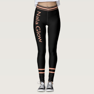 Personlig Peach Black Stripe Pet Cat Mamma Namn Leggings