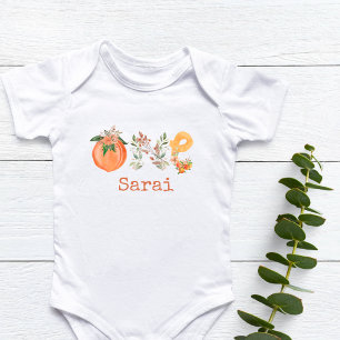 Personlig Peach First Birthday Baby Bodydräkt T Shirt
