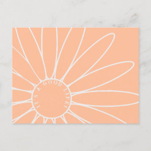 Personlig Peach Fuzz-Daisyn Flower vycard Vykort