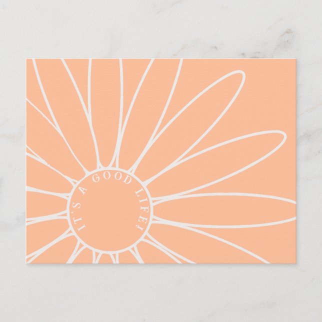 Personlig Peach Fuzz-Daisyn Flower vycard Vykort (Framsida)