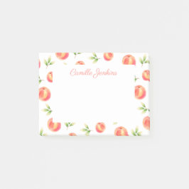 Personlig Peach Illustrated Namn Post-it Block