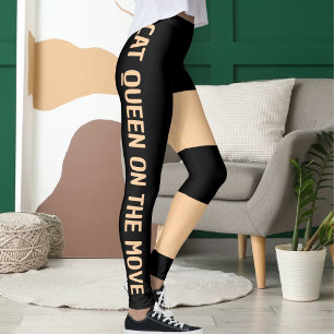 Personlig Peach Navy Black Cat Mamma Cute Roligt G Leggings