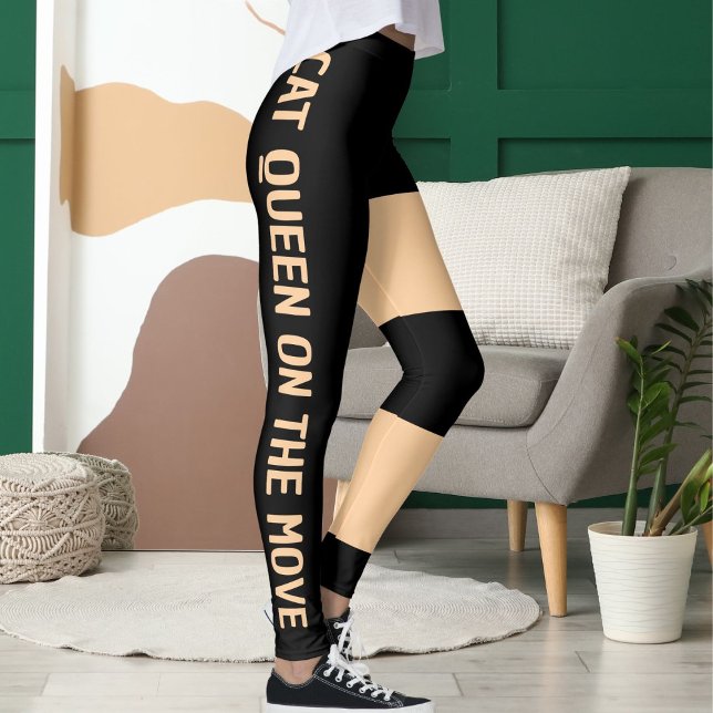 Personlig Peach Navy Black Cat Mamma Cute Roligt G Leggings (Skapare uppladdad)