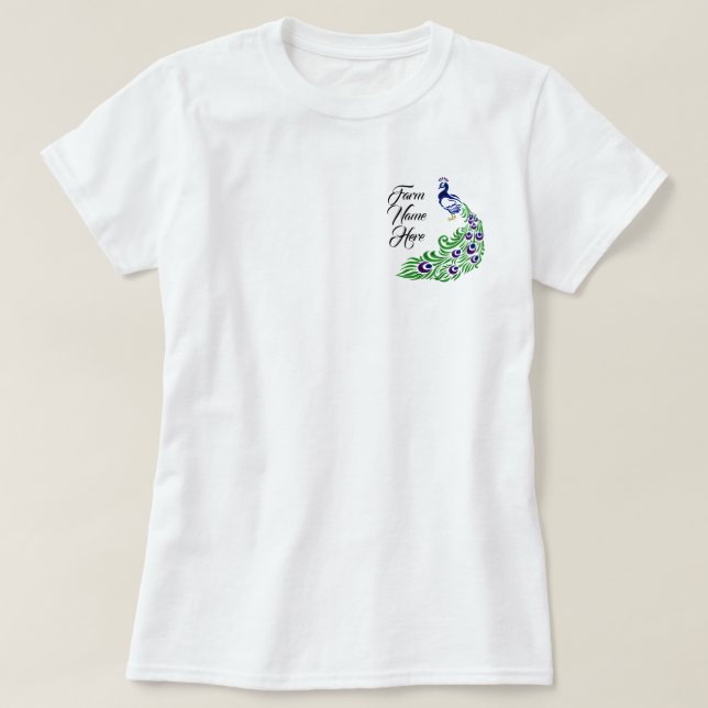 Personlig Peacock-Logotyp T Shirt (Design framsida)