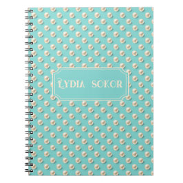 Personlig Pearl and Teal Notebook Anteckningsbok