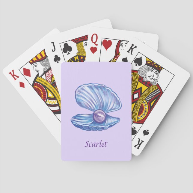 Personlig Pearl of the Ocean (Lila) Casinokort (Baksidan)