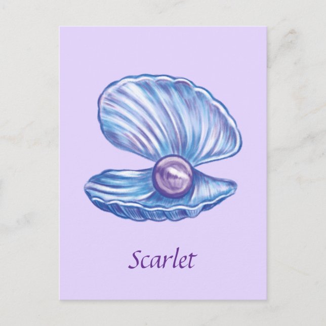 Personlig Pearl of the Ocean (Lila) Vykort (Framsida)