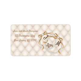 Personlig Pearl Ribbon Return-adressetikett Adressetikett
