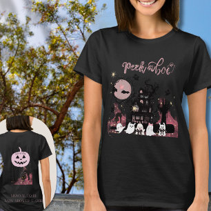 Personlig "Peek a Boo" Mamma-to-be Halloween T Shirt